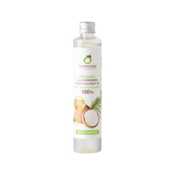 Tropicana coconut oil, cold pressed, organic, edible, size 100 ml.