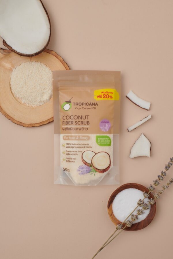 Tropicana Coconut Fiber Scrub for Skin Exfoliating (Non Preservative) 50g