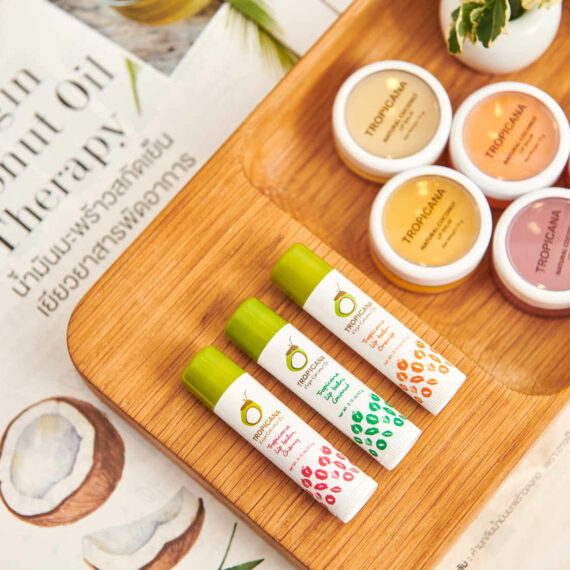 ทรอปิคานา ลิปบาล์มบำรุงริมฝีปากน้ำมันมะพร้าว Tropicana สูตร NON PRESERVATIVE กลิ่น MANGO SPIRIT ขนาด 10 ก.