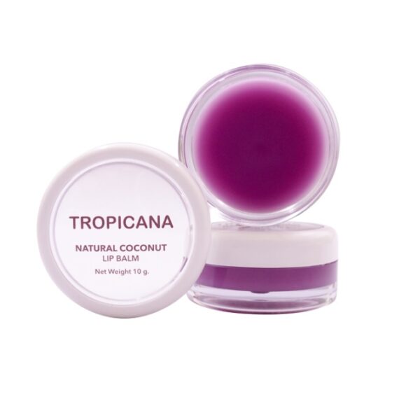 Tropicana Coconut Oil Lip Balm Tropicana, NON PRESERVATIVE formula, MULBERRY CHEERFUL scent, size 10 g.