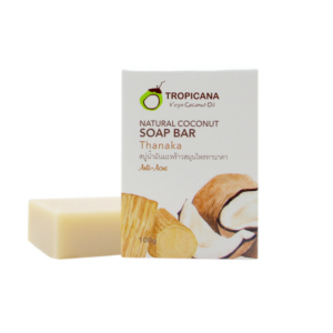 ทรอปิคานา สบู่น้ำมันมะพร้าว สุมุนไพร ทานาคา 100 กรัม Cold-Pressed Coconut oil Soap Bar Non Preservative Thanaka extract 100 ก._1