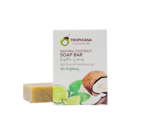 ทรอปิคานา สบู่น้ำมันมะพร้าวสมุนไพรมะกรูด Tropicana NATURAL COCONUT SOAP BAR 100 g (THAI HERBS) ขนาด 100 ก