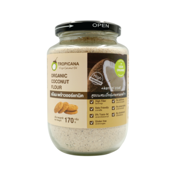 Tropicana Organic Coconut Flour (Brown) for Cooking 170g