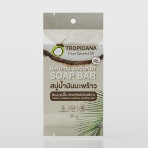 ใหม่! Tropicana | ทรอปิคานา สบู่ก้อนน้ำมันมะพร้าว 100% เพื่อผิวเนียนนุ่ม ชุ่มชื้น สูตร original | Non Paraben 50 G