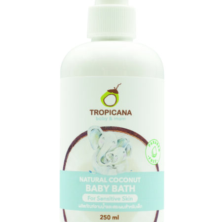 Tropicana | ทรอปิคานา ผลิตภัณฑ์อาบน้ำและสระผมสำหรับเด็ก ปราศจากสารระคายเคือง | Natural Coconut Baby Bath 250 ML