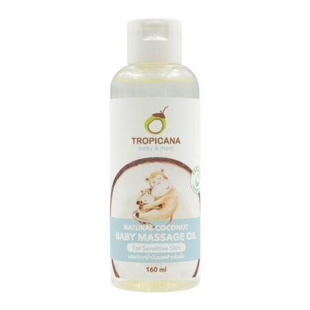 Tropicana | ทรอปิคานา น้ำมันบำรุงผิวสำหรับเด็ก ปราศจากสารระคายเคือง | Natural Coconut Baby Oil  160 ML